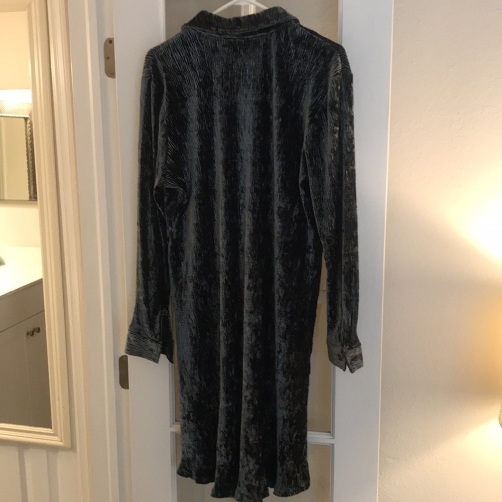 NWOT Blue Crushed Velvet Soft Surroundings Dress - Picture 3 of 8